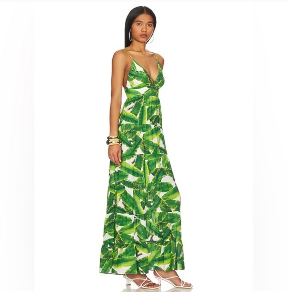 Karolina Maxi dress banana leaves